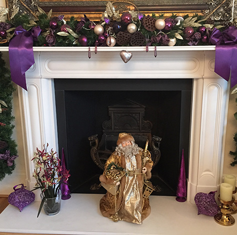 Decorated Mantle with Golds and Purples