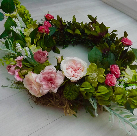Wreath with Light Pink Flowers